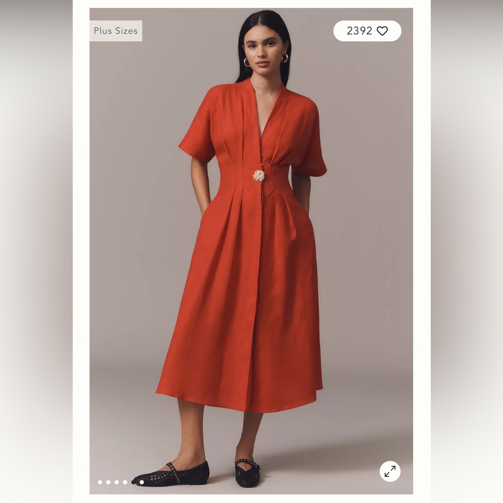 Anthropologie Tobie Linen Shirt Dress by Exquise